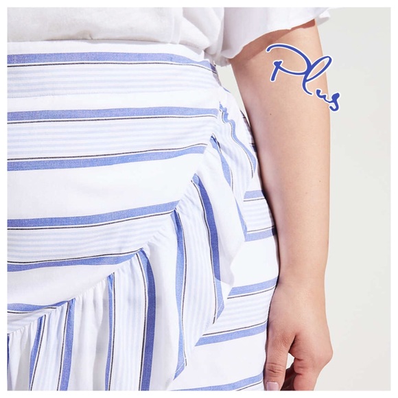 LOFT Plus Striped Ruffle Wrap Skirt - Picture 3 of 5